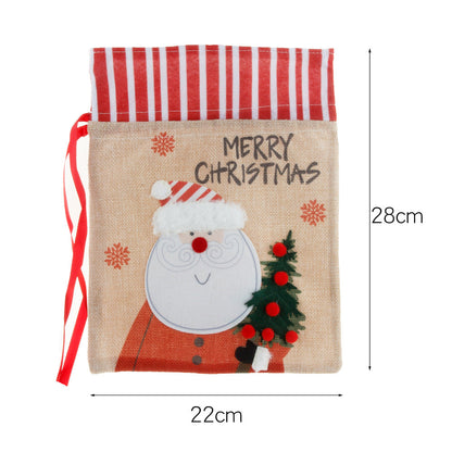 Christmas decorations, burlap gift bags, candy bags, apple bags, cartoon Christmas gift bags