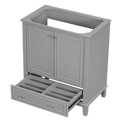 30 inch bathroom vanity no sink  base only gray