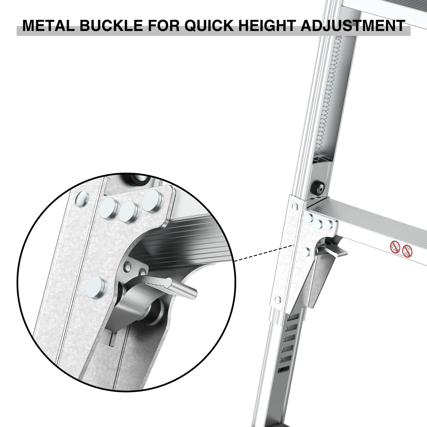 Aluminum Work Platform Large Size Step Stool Folding Portable Work Bench 40" Width Telescopic Feet 22" -27.5" Height Adjustable