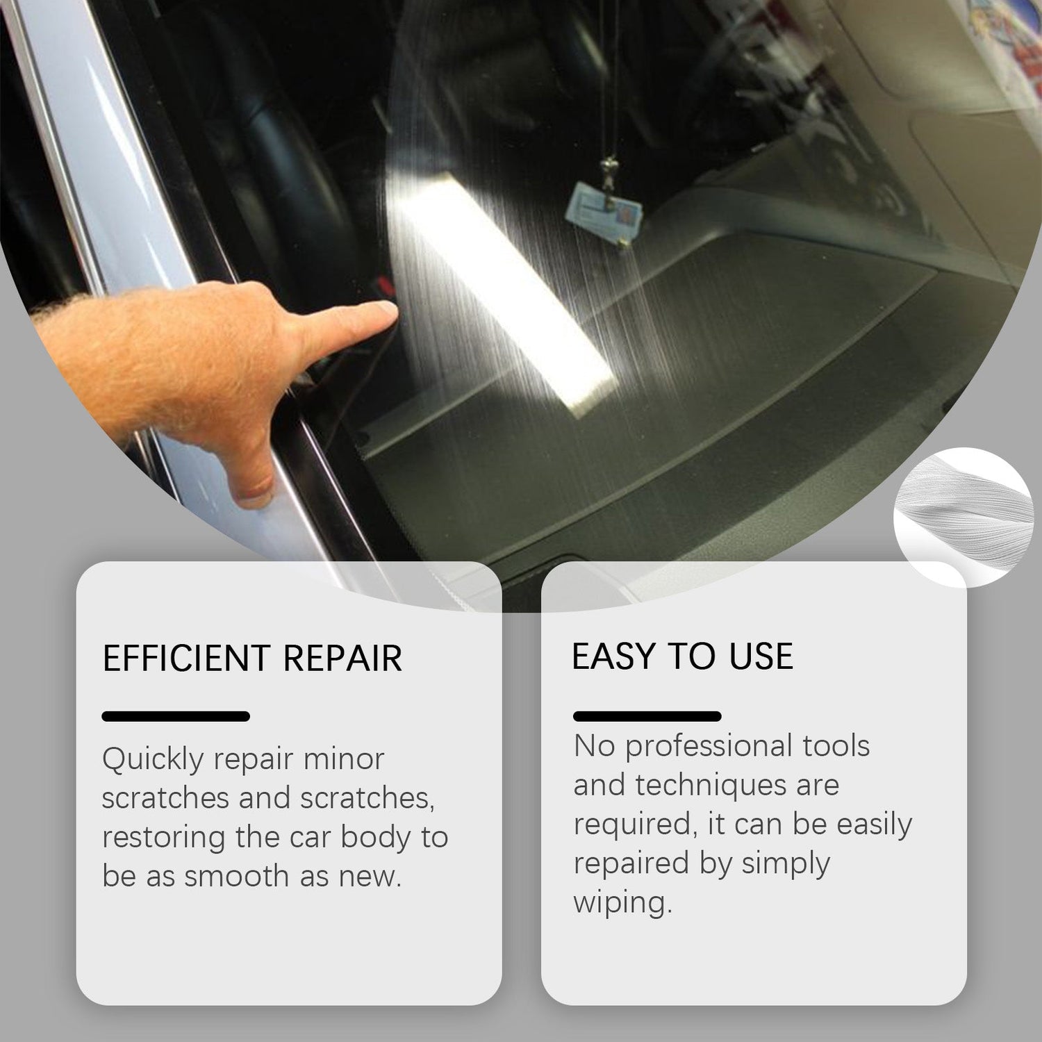 Car Scratch Remover Cloth, Car Paint Scratches Water Stains Cleaning Maintenance Brightening Portable