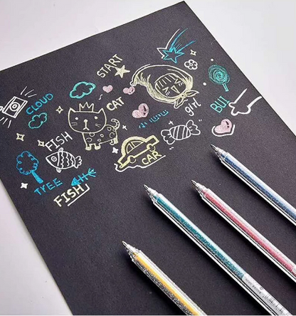 Drawing Doodling Scrapbook Journaling fluorescent Sparkle Gel Pen Neon Glitter Pens Fine Tip Art Markers Glittering Pen Set