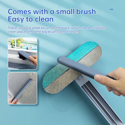 3-in-1 Pet Hair Remover Brush: Long-handle window &amp; pet fur cleaning tool for cat/dog hair.
