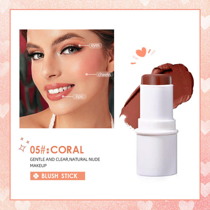 QIBEST Multifunctional Makeup Stick Highlighter Blush Contouring Balm Lip Stick Rouge Pen Lipstick