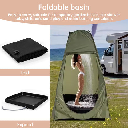 Folding Outdoor Camping Shower Tray Base  - for Pets &amp; Travel
