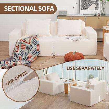 No Installation&amp;Convertible Living room foam sofa chair Loveseat Twin Size with Armrests Removable and Machine Washable Cover