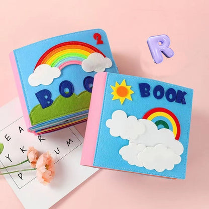 Felt cloth book three-dimensional early education book kindergarten rainbow Montessori children&