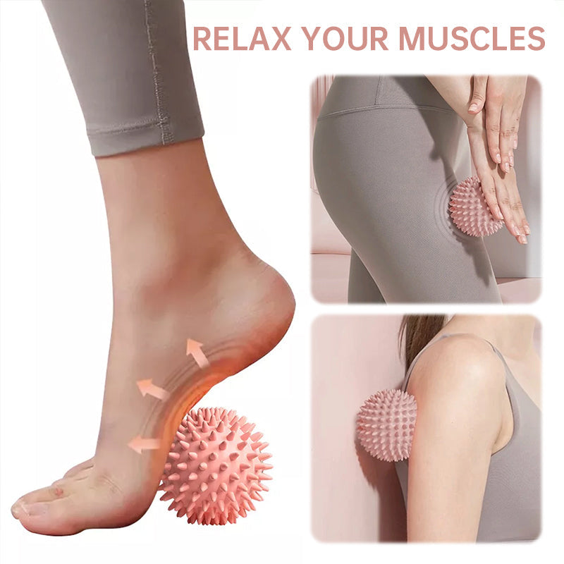Durable sport massage ball. Spiky design for myofascial release, deep - tissue work, trigger points, muscle recovery &amp; pain reli