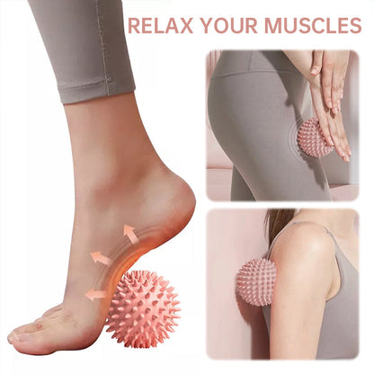 Durable sport massage ball. Spiky design for myofascial release, deep - tissue work, trigger points, muscle recovery &amp; pain reli