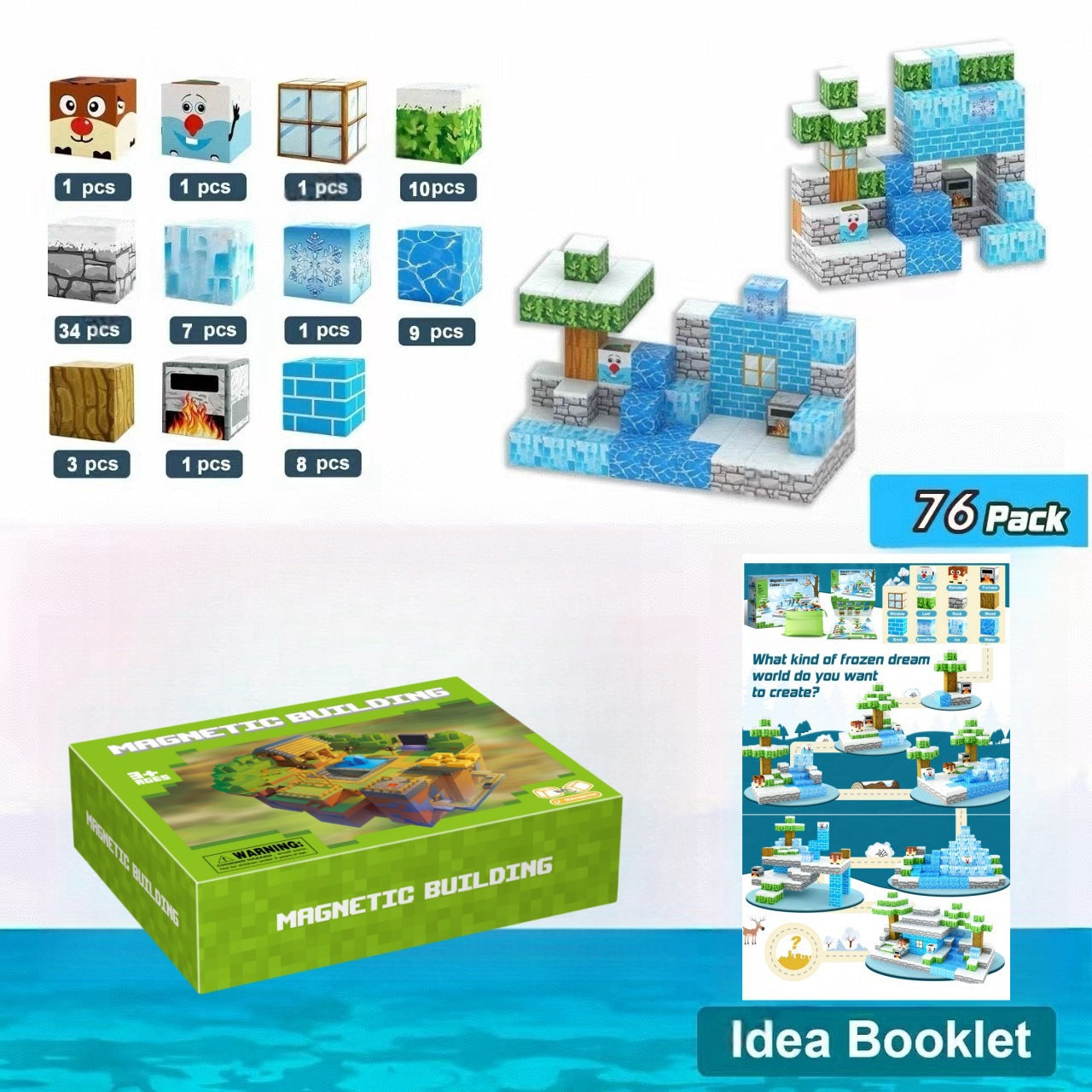 My Building World Magnetic Cube DIY Cherry Blossom Mountain Children&