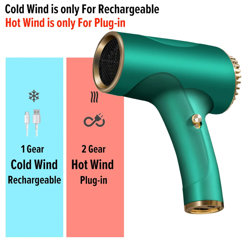 USB Cordless Anion Hair Dryer