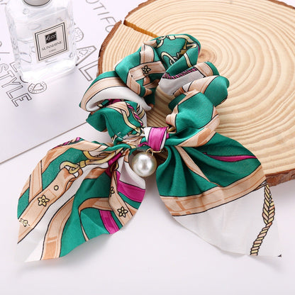 New Pearl Pendant Large Intestine Ring Hair Loop Women&
