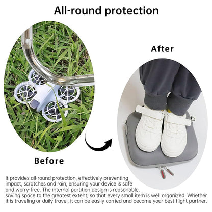 Protective grey hard case for DJI Neo. Two-way zipper, compact, for travel &amp; protection. (Case only)