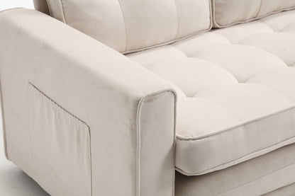 3 Fold Sofa Convertible Futon Couch sleeper sofabed Space saving loveseat Dark Gray &amp; Light Gray &amp; Beige