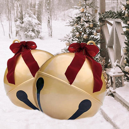 New inflatable Christmas bell with bow decoration for outdoor courtyard decoration