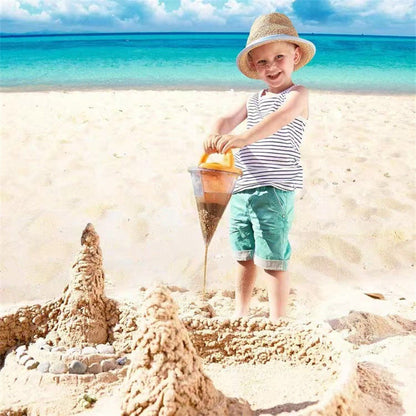 Outdoor family sand hopper with overflow – for beach sand play &amp; garden irrigation.