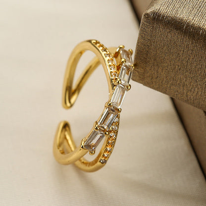 Geometric Open Ring Women&