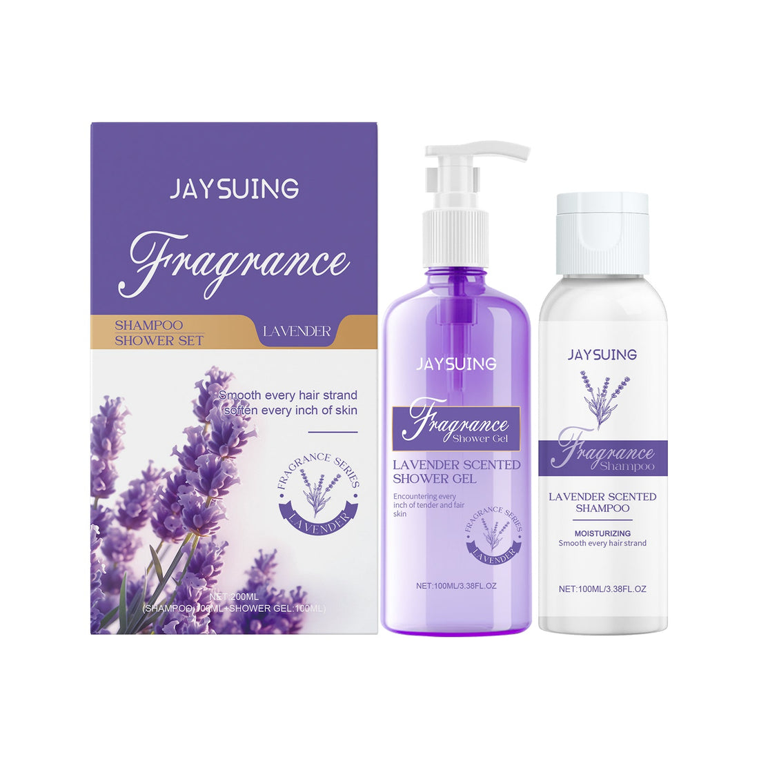 Lavender Shampoo &amp; Shower Set Gently Cleans And Moisturizes Body, Skin And Scalp