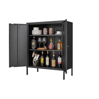 Kitchen Buffet Server Table Accent Sideboard Cupboard Server Buffet Console Table with Doors Cabinet