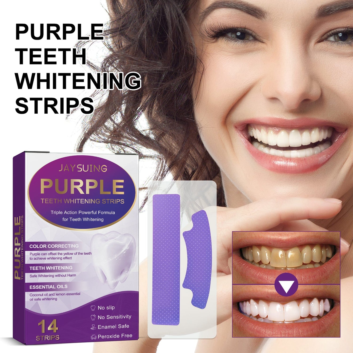 Purple Teeth Whitening Dental Strips