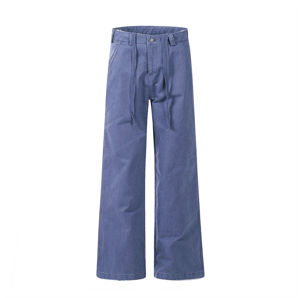 Vintage Drawstring Design Work Pants Men&