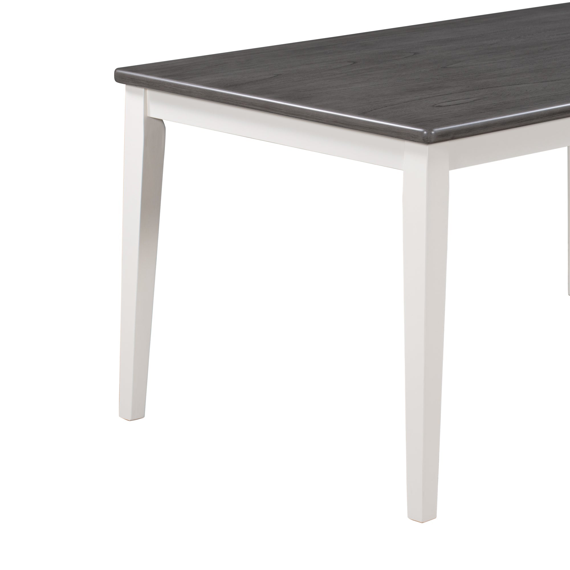 TREXM Classic and Traditional Style 6 - Piece Dining Set, Includes Dining Table  4 Upholstered Chairs &amp; Bench (White+Gray)