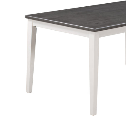 TREXM Classic and Traditional Style 6 - Piece Dining Set, Includes Dining Table  4 Upholstered Chairs &amp; Bench (White+Gray)