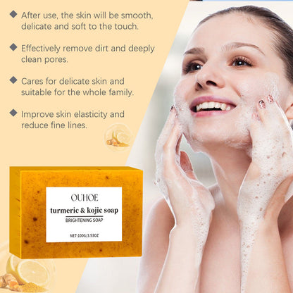 Turmeric &amp; Kojic Soap, Gentle Cleansing Skin Moisturizing Facial Body Care Soap