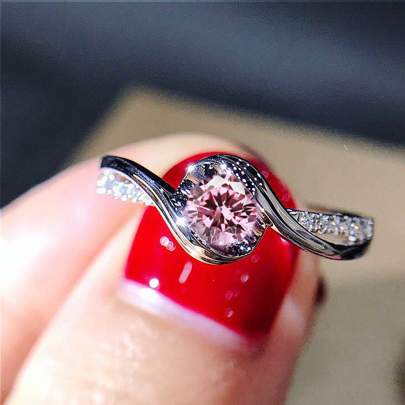 Creative Twisted Arm Eight Heart Eight Arrow Zircon Ring for Women&