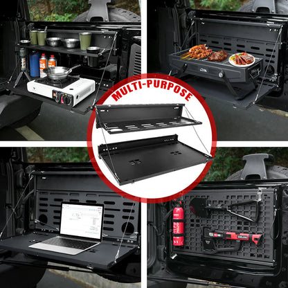 Tailgate Table &amp; MOLLE Panel For Ford Bronco(2021-2024) - 2-Tier Camping Rack