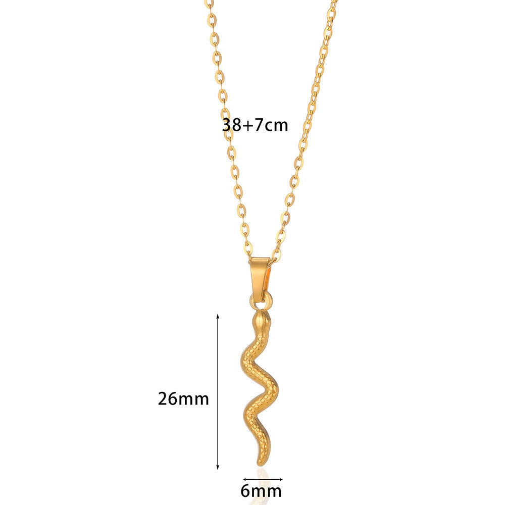 Spirit Snake Pendant Retro Style Personalized Necklace Women&