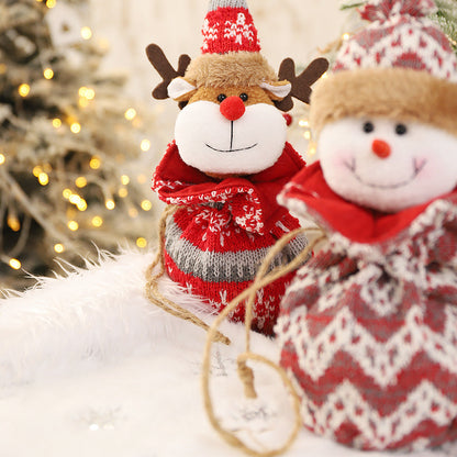 New 3D Knitted Fabric Doll Apple Bag Christmas Decorations Children&