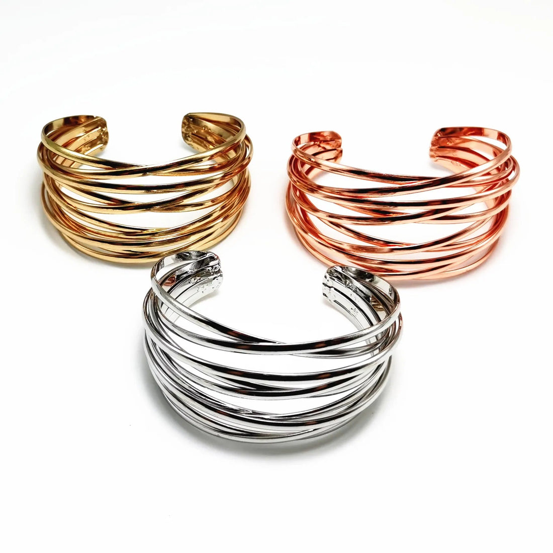 Fashion Alloy Round Chain Charms Cuff Bracelet For Women Female Gold&amp;Silver Color Bracelets Jewelry