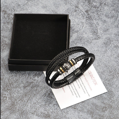 Stainless steel multi-layer woven bracelet men&