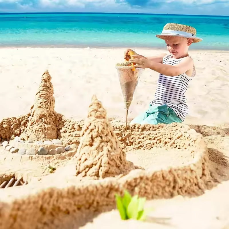 Outdoor family sand hopper with overflow – for beach sand play &amp; garden irrigation.