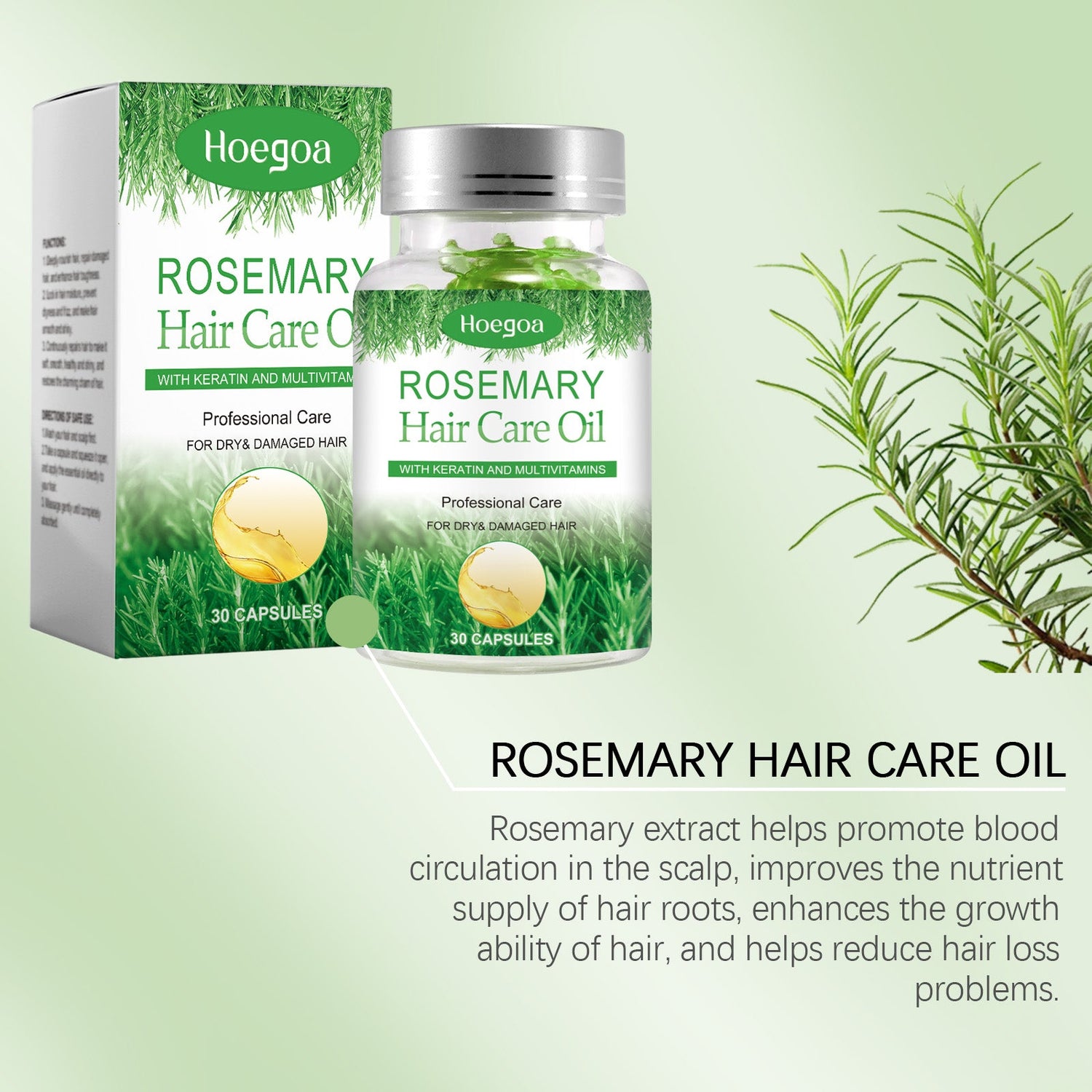 Rosemary Hair Care Capsules Nourishing Hair Care Capsules Soothing And Repairing Frizzy Rosemary Capsules