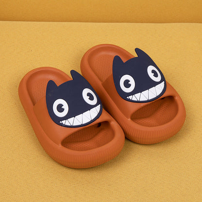 Big-Eyed Black Cat Cartoon Sandals One-Piece Soft Bottom Soft Face Parent-Child Amazon Baby Children&