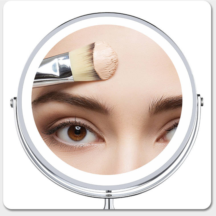 Dual sided 8" USB Wireless 1X&amp;10X Rechargeable Vanity makeup mirror with lights