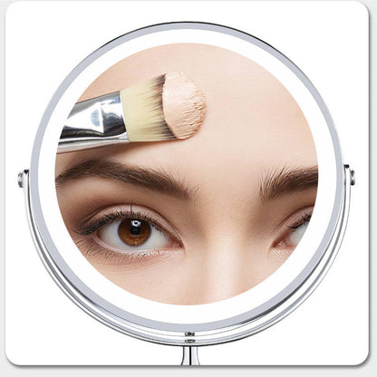 Dual sided 8" USB Wireless 1X&amp;10X Rechargeable Vanity makeup mirror with lights