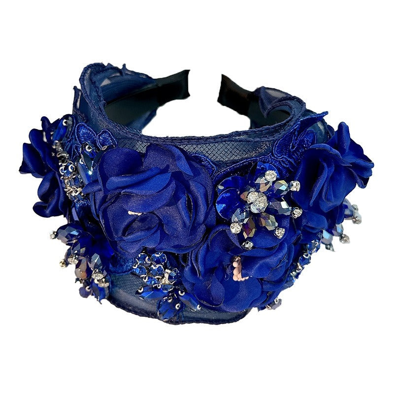 Fabric Flower Heavy Industry Wide Edge Crystal Super Immortal Women&