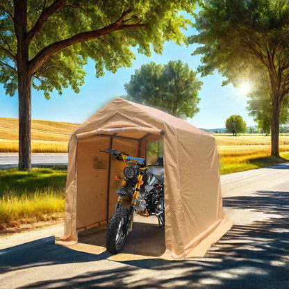7x12ft Outdoor Portable Gazebo Storage Shelter Shed with 2 Roll up Zipper Doors &amp; Vents Carport