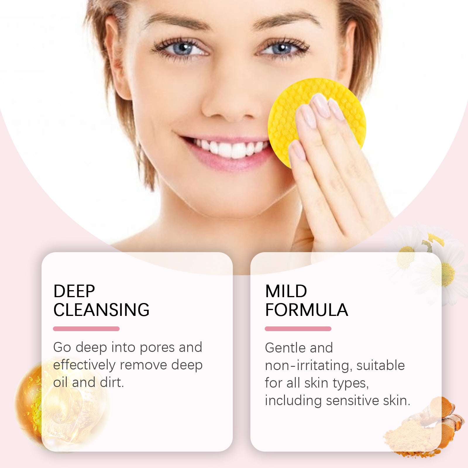 Turmeric Cleansing Pad Gently Cleanses Facial Skin And Hydrates And Moisturizes Skin Care Cleansing Pad