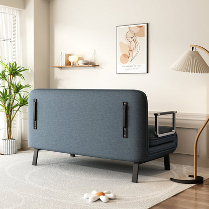55″ Convertible Chair Bed Tri-Fold Sofa Bed with Adjustable Backrest &amp; Pillow