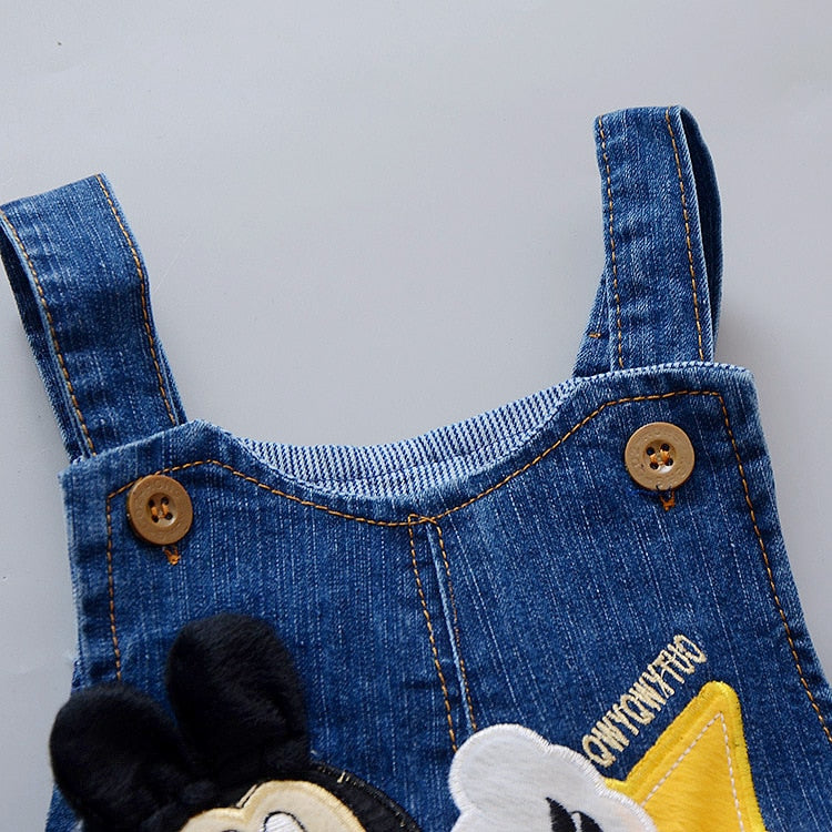 Cartoon Baby Boy Clothes Denim Pants Elastic Waist Trousers Children&