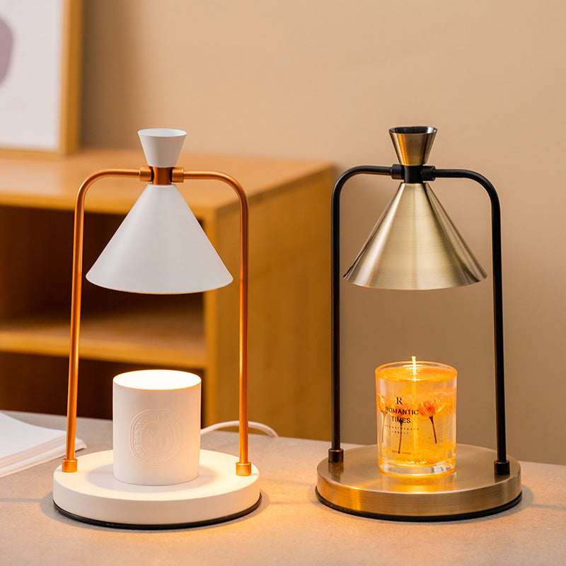 Aromatherapy desktop retro melting candle simple desk lamp bedroom dimmable melting wax lamp iron art fragrance night light