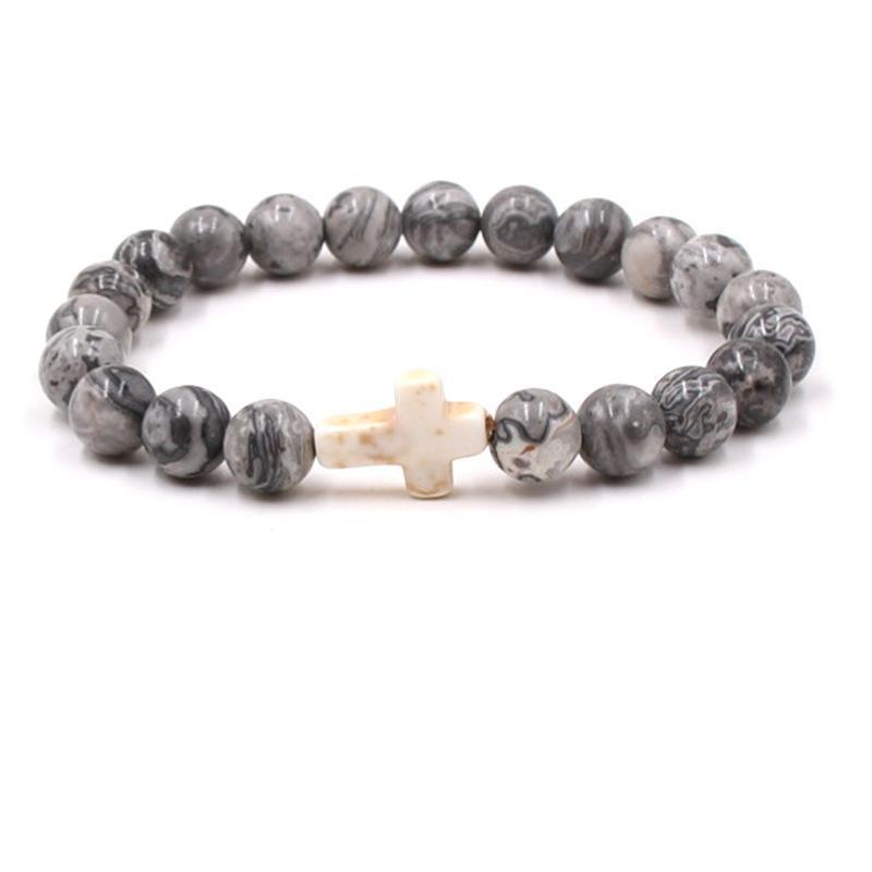 Fashion bead jewelry cross bracelet