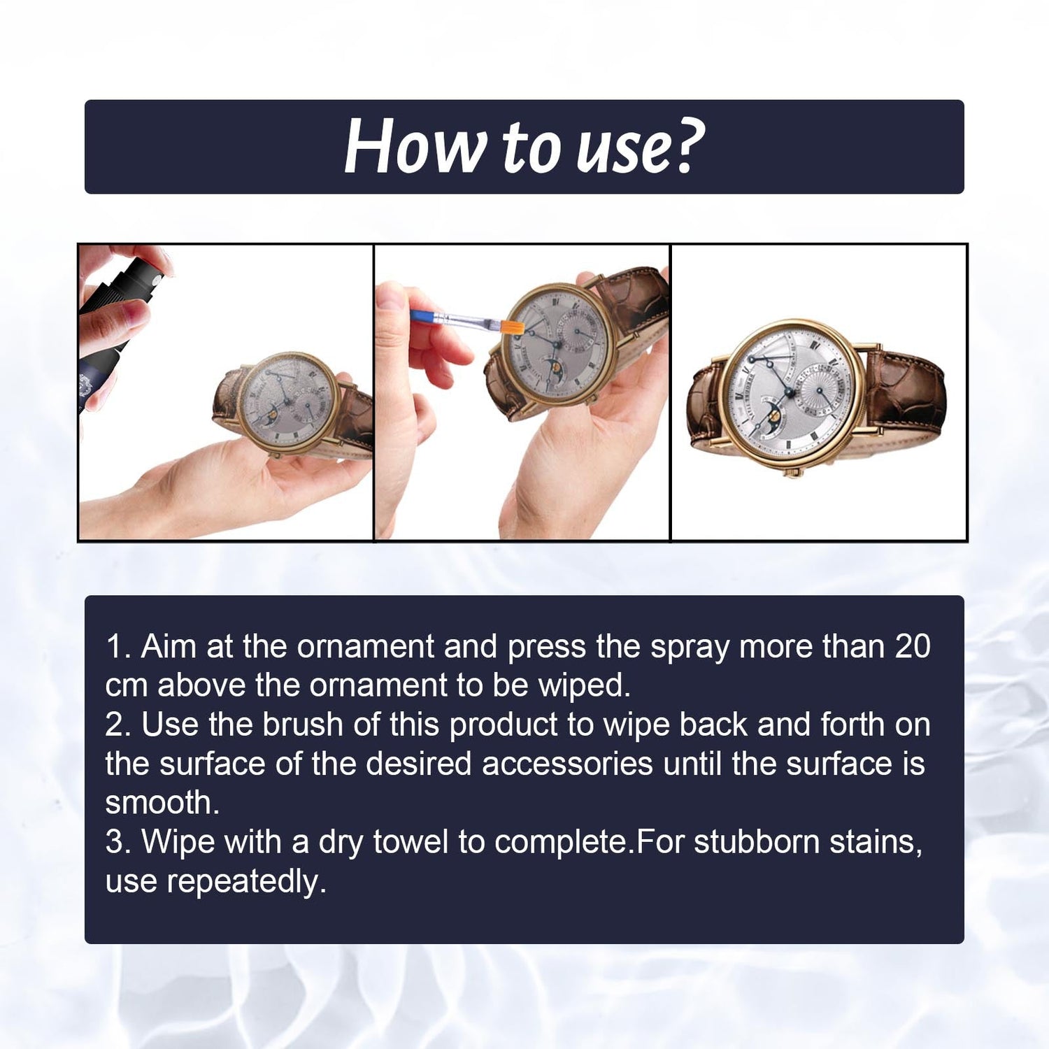 Jewelry Cleaner, Rust Decontamination Dial Cleaning Gold Watch Diamond Ring Cleaning Spray