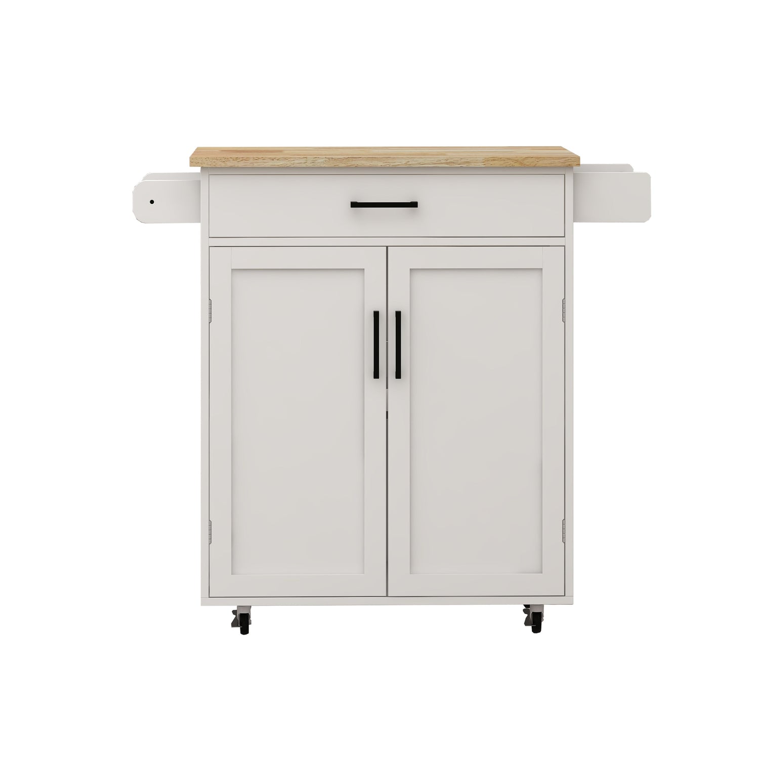 Kitchen island rolling trolley cart with 1 drawer &amp; 2 doors with storage racks &amp; Adjustable Shelves &amp; towel rack