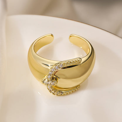 European and American Geometric Open Ring Women&