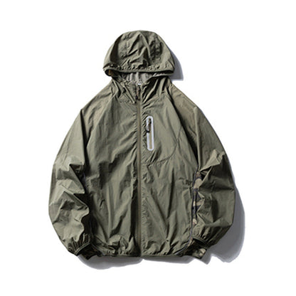 Camouflage Spliced Thin Hooded Sun Protection Clothing Men&