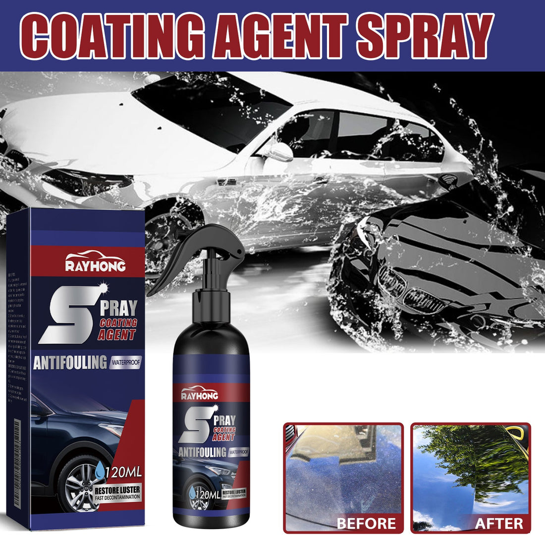 Coating Agent Spray, Maintenance Paint Decontamination Blackening Brightening Automotive Coating Nano Coating Spray